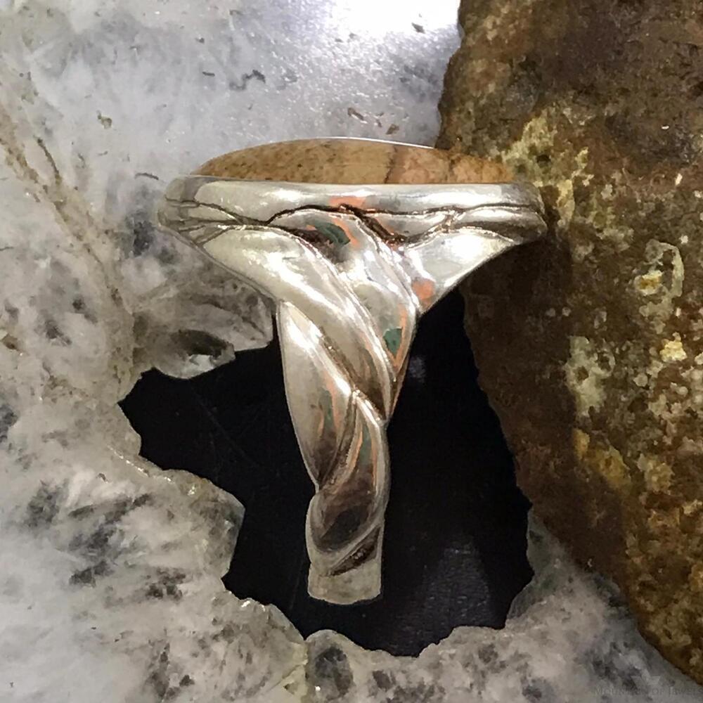 Carolyn Pollack Sterling Silver Natural Picture Jasper Ring Size 10 For Women - Picture 6 of 10